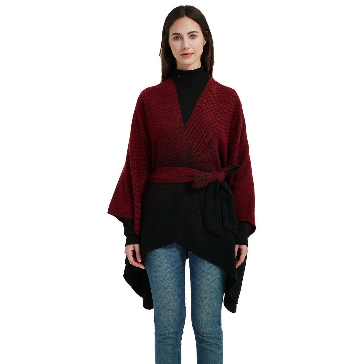 GRADIENT CARDIGAN WARM SHAWL CLOAK