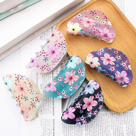 Acrylic printed hair clips fresh & cute grab clips_CWAHA1272