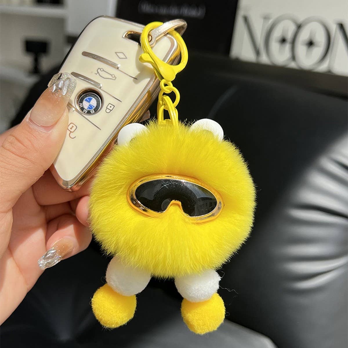 CUTE PLUSH ROBOT CAR KEYCHAIN BAG PENDANT GIFT