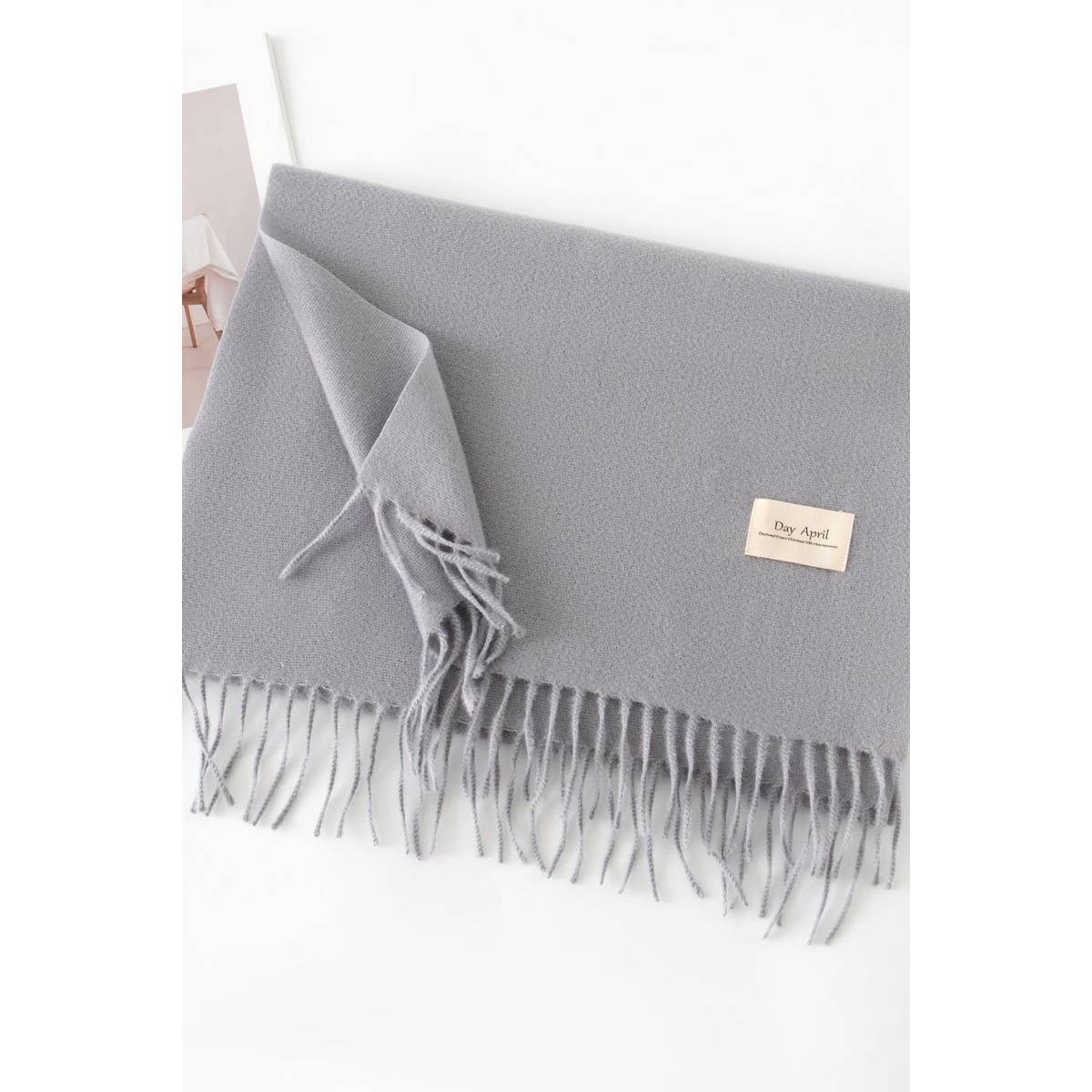 CWASC1482_SOLID COLOR MEDIUM-LENGTH WARM SCARF SHAWL NECK