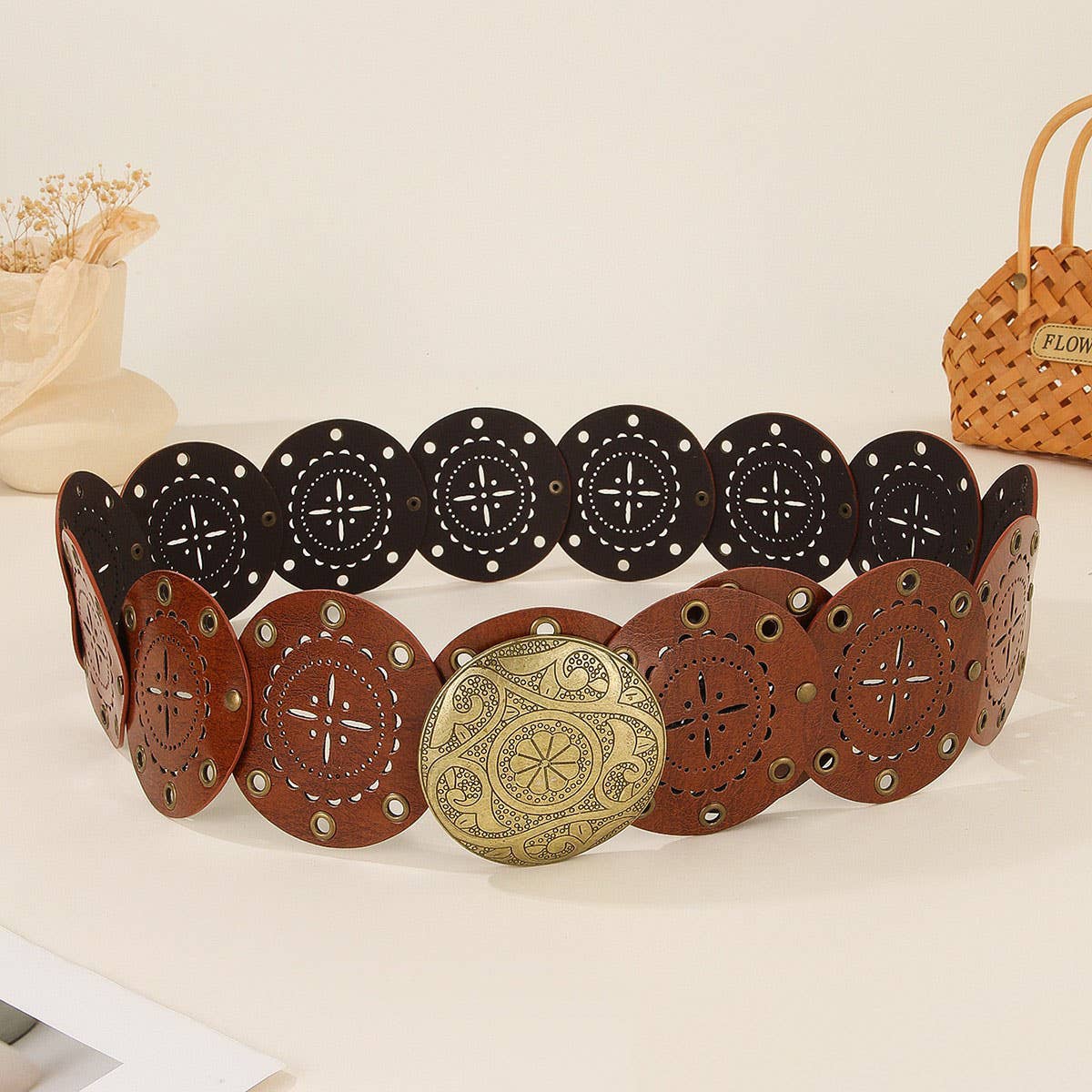 Vintage Hollow Out Western Belt for Dresses Jeans_CWABE1229