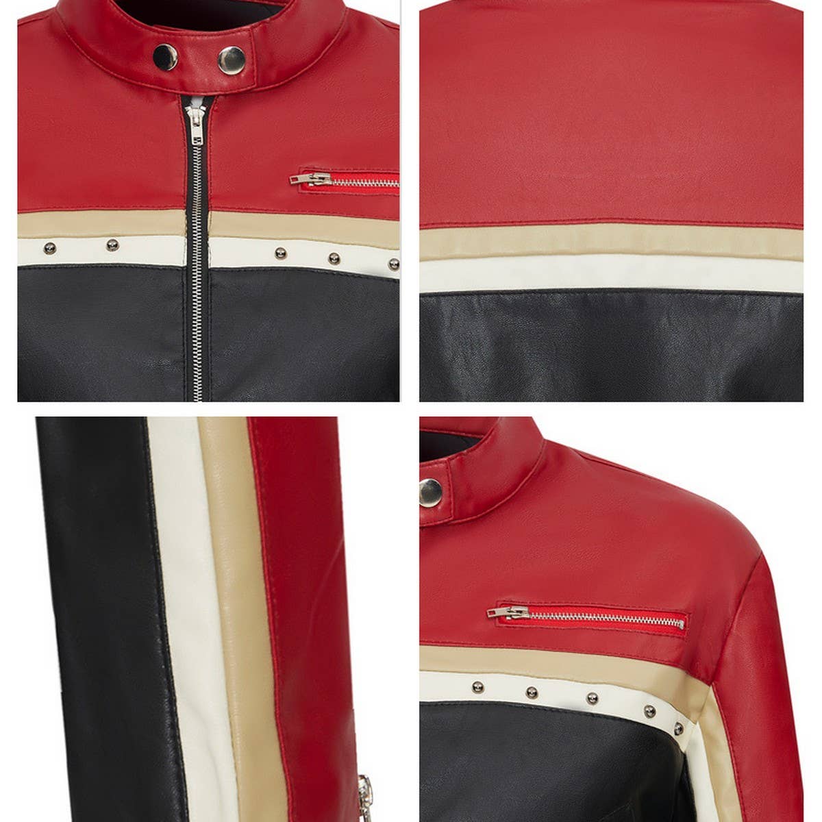 Colorblock PU Moto Jacket ? Edgy Baddie Style