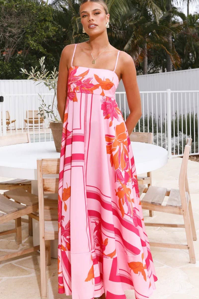 CWDMD5535_SUMMER SLEEVELESS SEXY A-LINE SUSPENDER DRESS