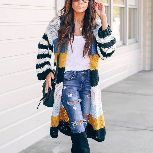 LONG KNIT SWEATER THICK CARDIGAN COAT
