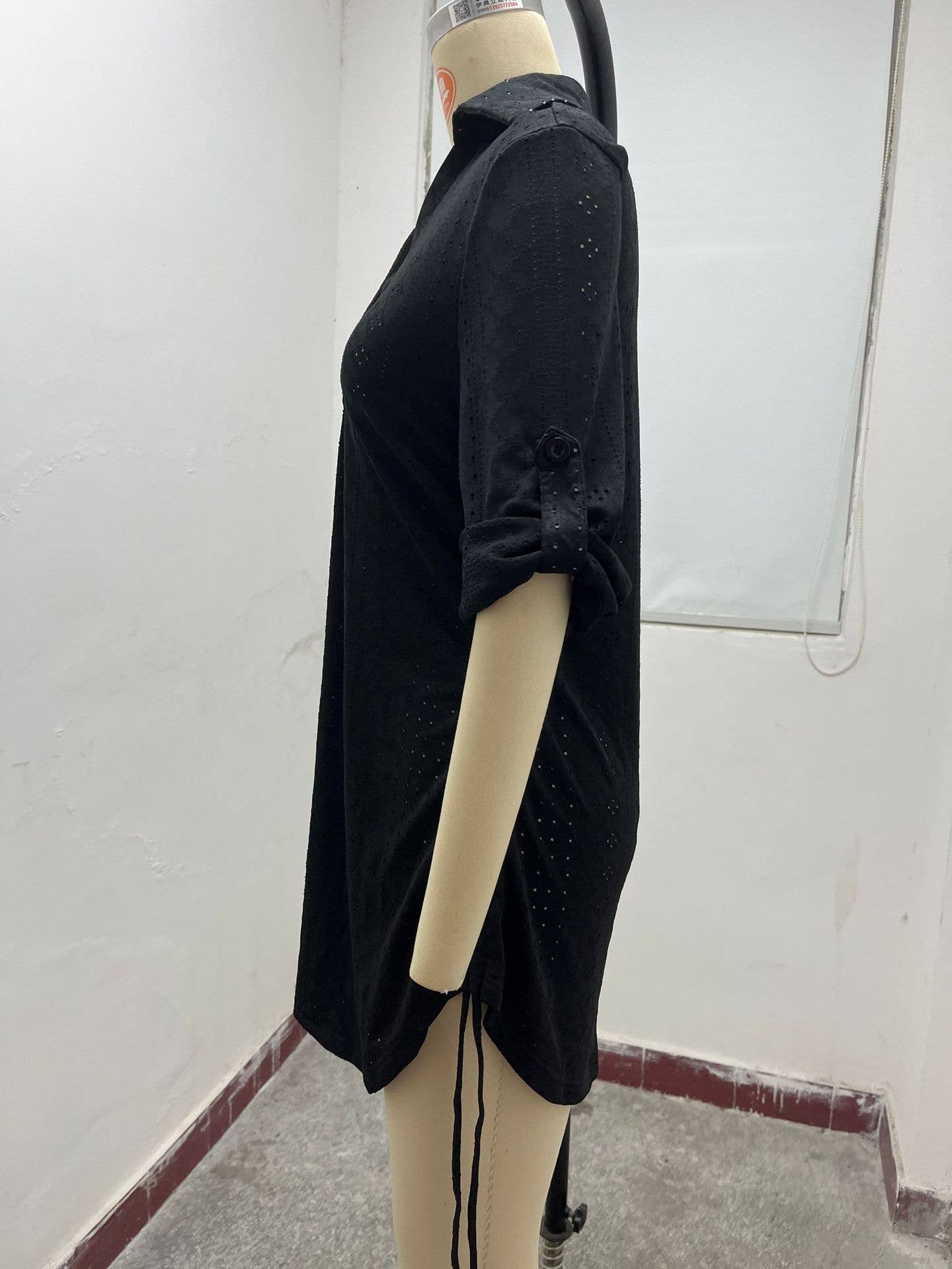 Solid-color cut-out side-pleated strappy dress