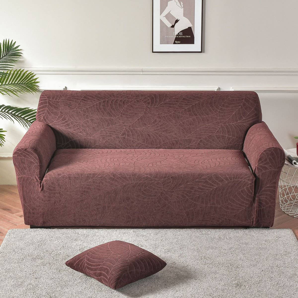 Waterproof Jacquard Sofa Cover, Thick & Stretchy