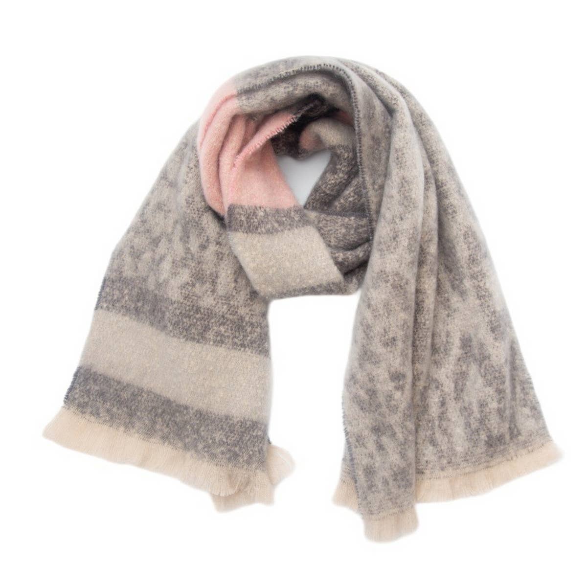Leopard Jacquard Scarf - Unisex Winter Knit Wrap