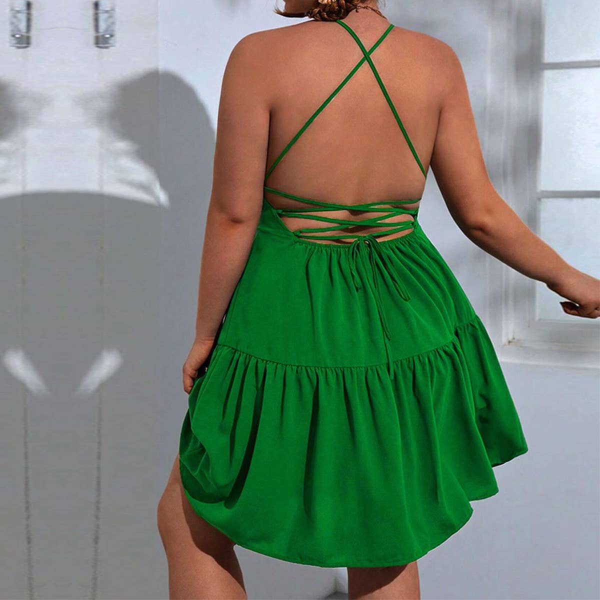 LARGE SEXY BACKLESS SUSPENDER DRESS_CWDSD3323
