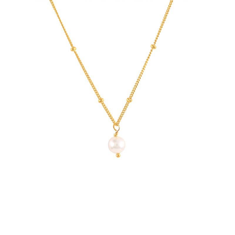 Fashionable simple electroplated pearl necklace