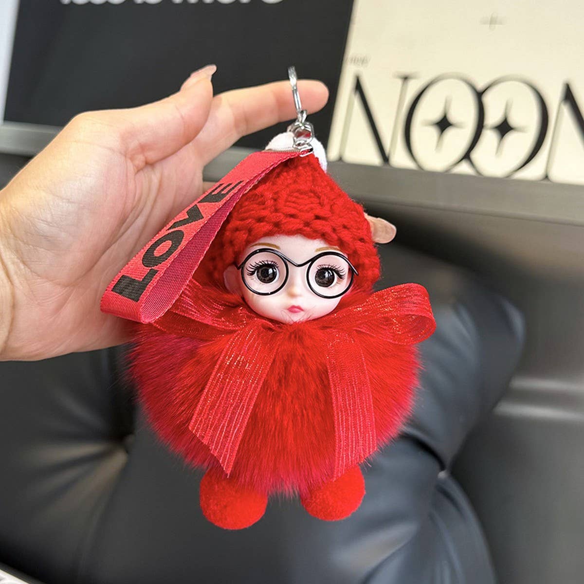 CUTE PLUSH DOLL CAR KEYCHAIN BAG PENDANT GIFT
