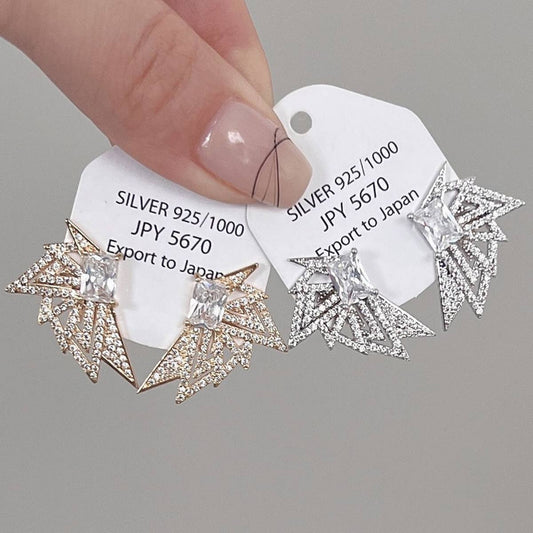 ADVANCED HOLLOW TRIANGULAR EARRINGS_CWAJE1411