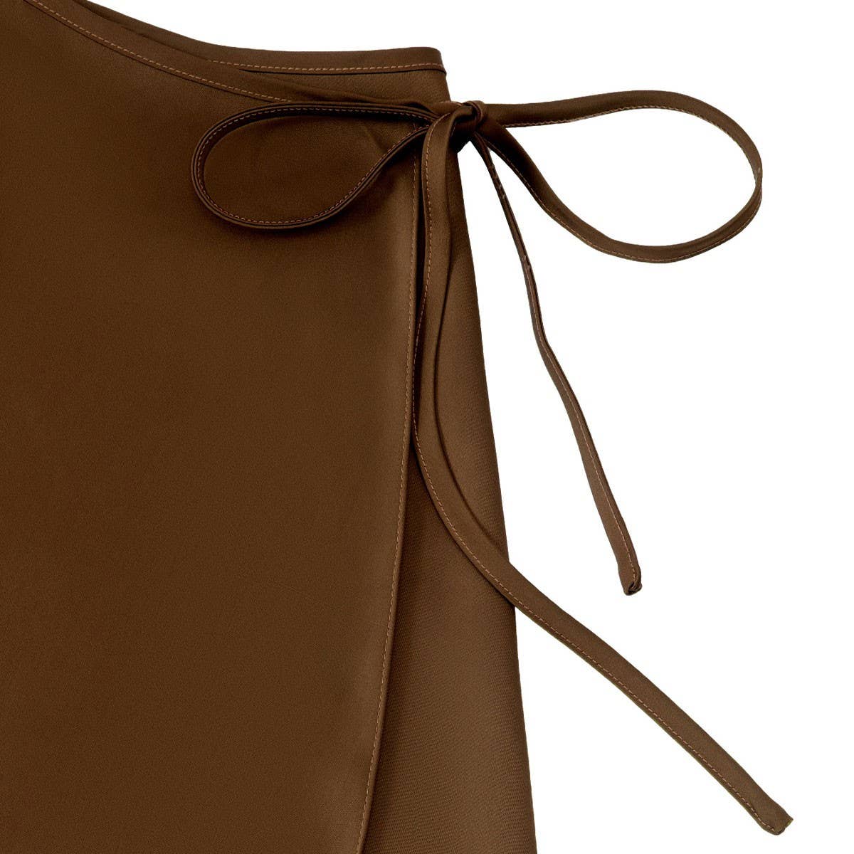 SATIN SKIRT HIGH WAIST TIE ONE PIECE A-LINE SKIRT