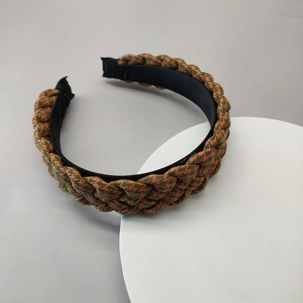 HANDMADE GEOMETRIC PLAID TWIST HEADBAND