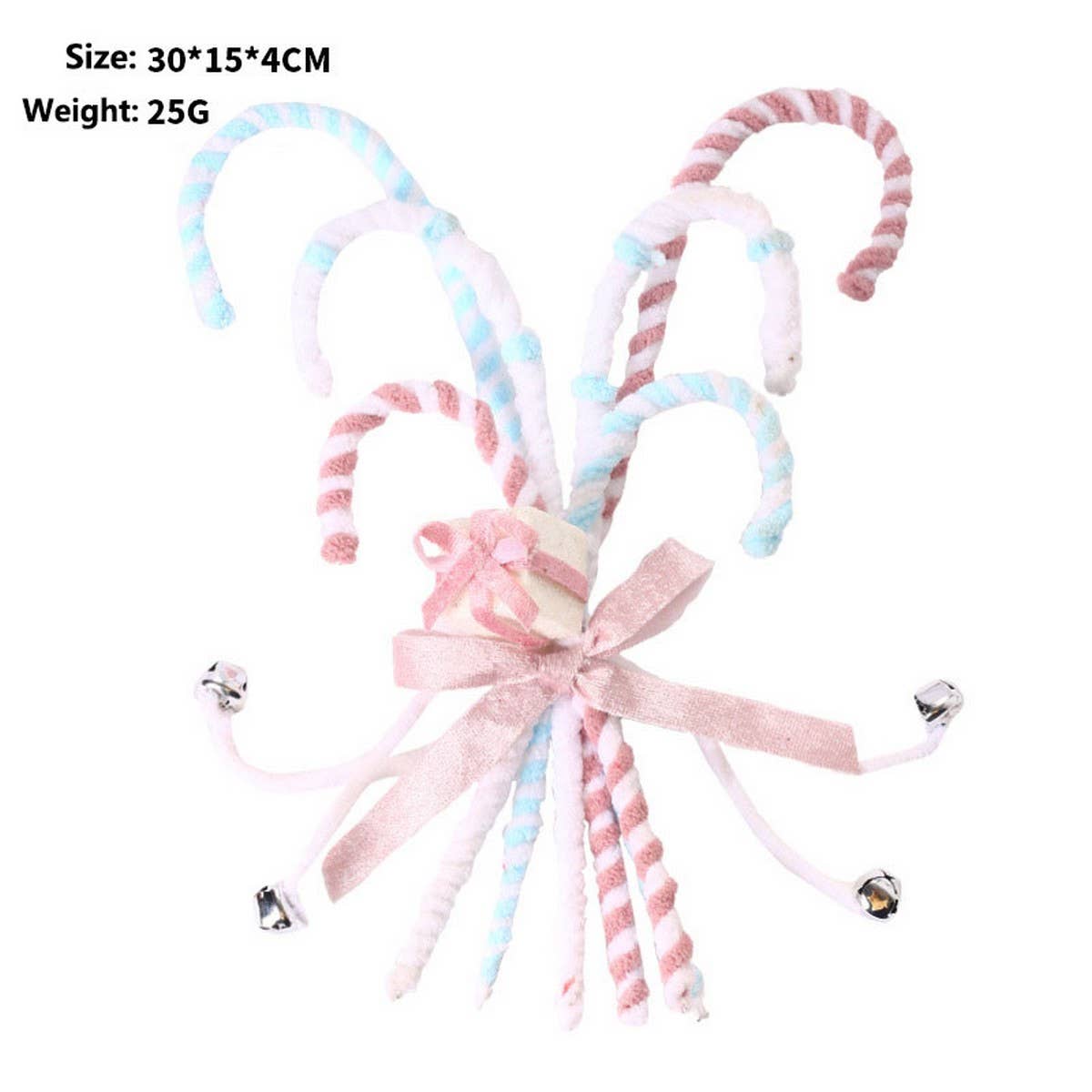 Christmas Candy Cane Bell Bouquet Ornament_CWAJE5290