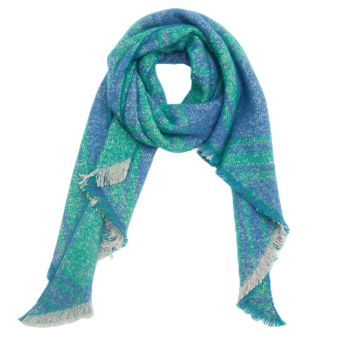 Jacquard Grid Angled Scarf ? Winter Loop Yarn Wrap