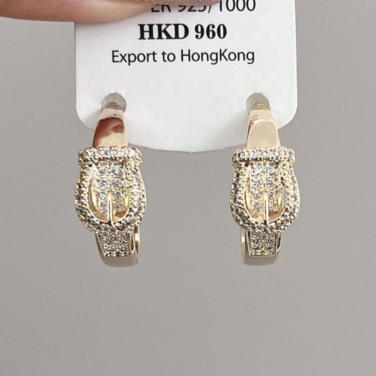 LIGHT LUXURY ZIRCON C-SHAPED EARRINGS