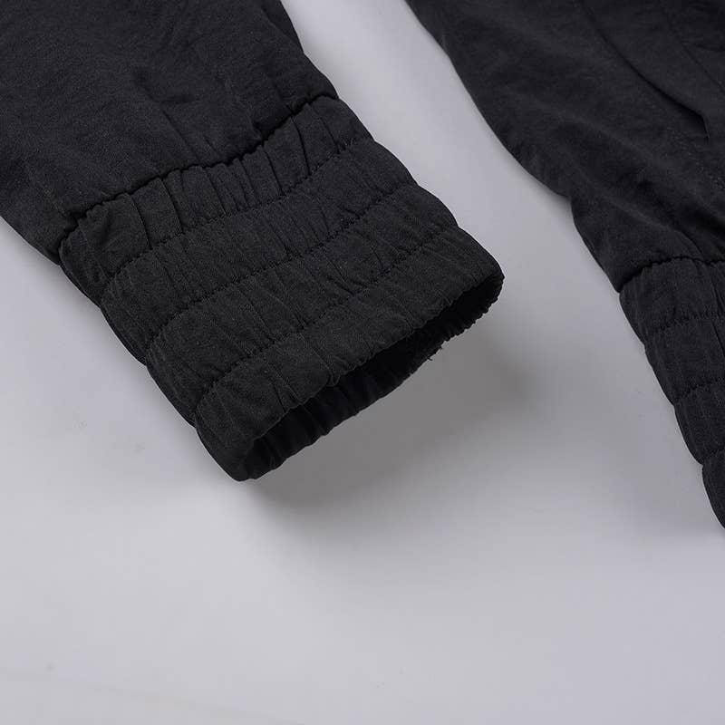 Street-style pleated casual woven jacket