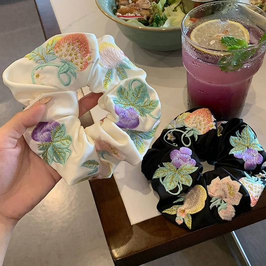 HEAVY EMBROIDERY SATIN HAIRBAND HAIR ACCESSORIES