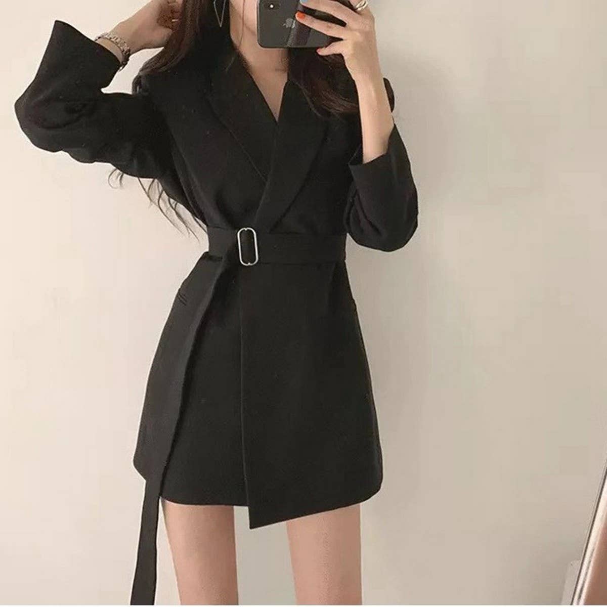 Vintage belted casual blazer
