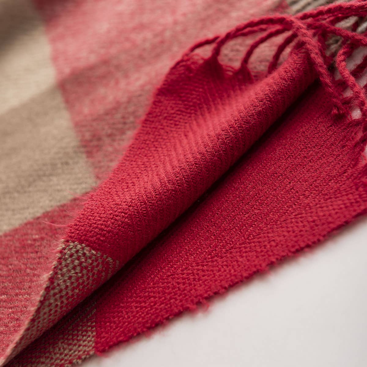 Melange Plaid Scarf ? Soft Faux Cashmere Fall Wrap