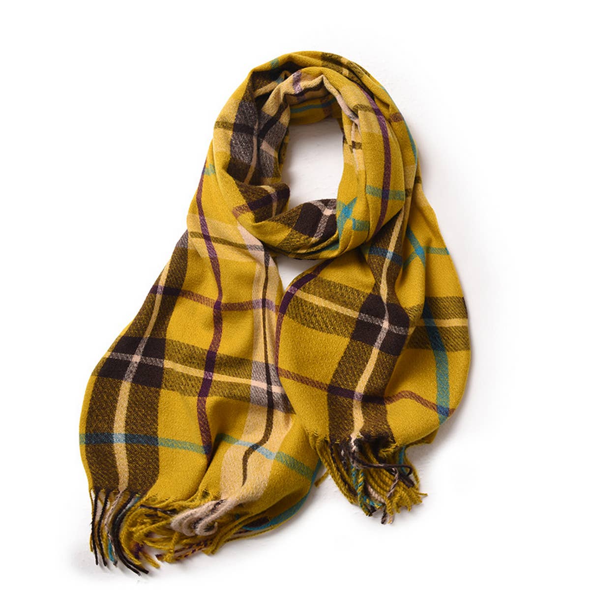 Women's Double Face Plaid Scarf - Winter Warmth