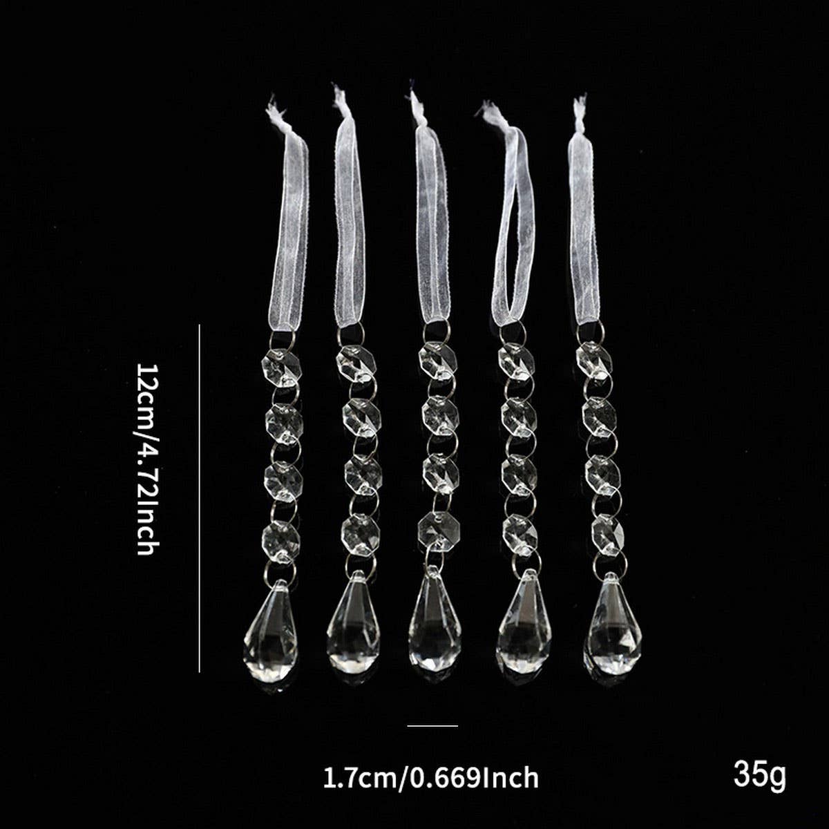 Clear Acrylic Snowflake Crystal Icicle Set Decor