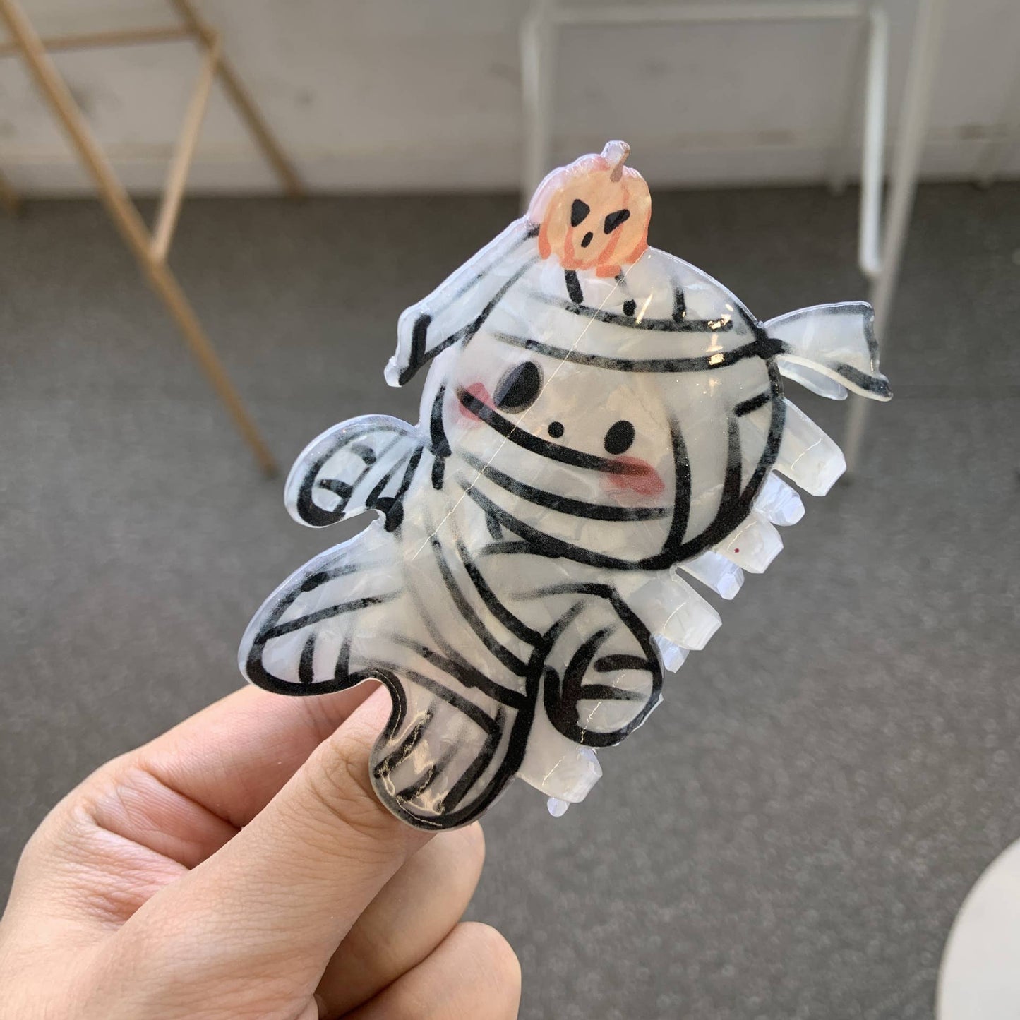 HALLOWEEN PUMPKIN BAT GHOST SKULL CLAW HAIR CLIP