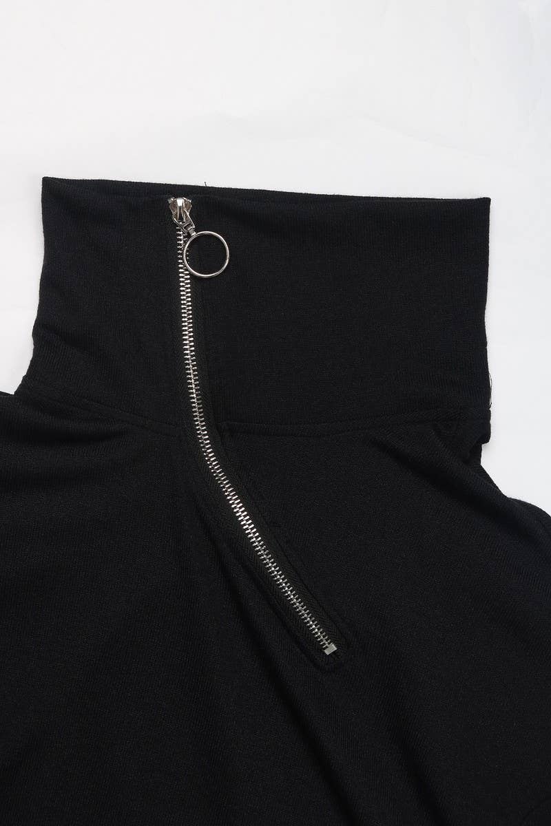 CWDSD7298_CASUAL IRREGULAR SWEATSHIRT PATCHWORK DRESS