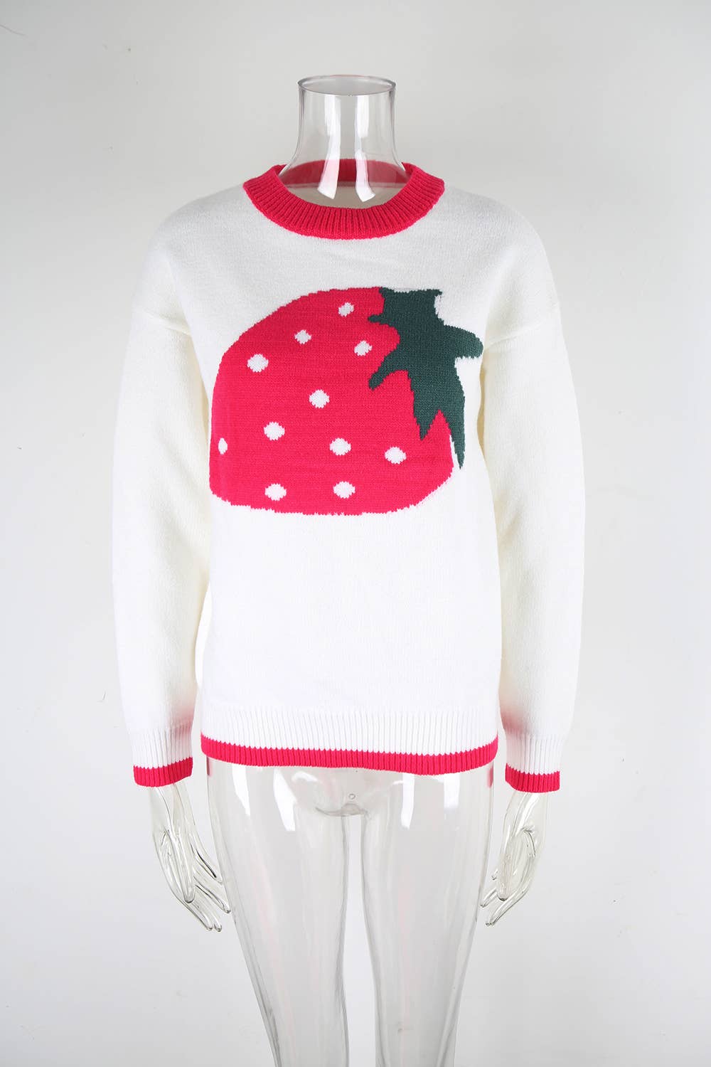 Strawberry Valentine's Day knitted sweater
