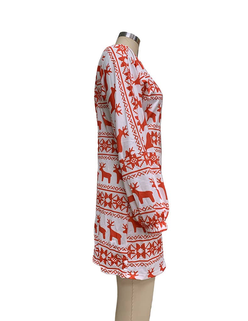 MOOSE PRINT BACKLESS T-SHIRT DRESS