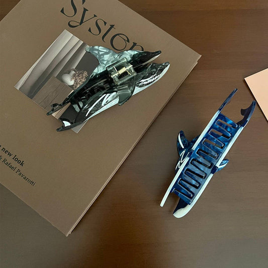 Shark Series Acetate Hair Claw,Chic Back Clip