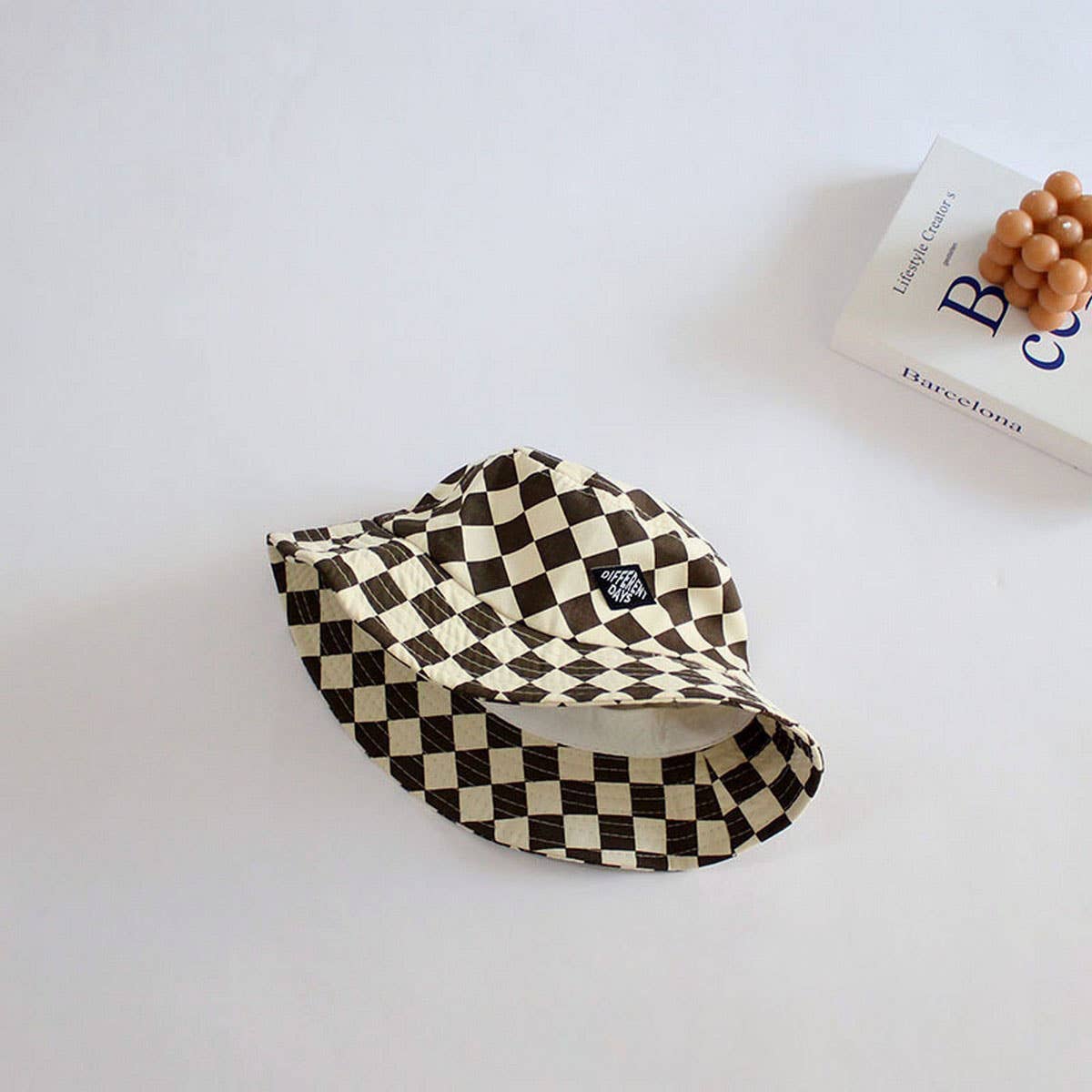 STYLISH CHILDREN'S TRAVEL CHECKERBOARD BUCKET HAT_CWAH2857
