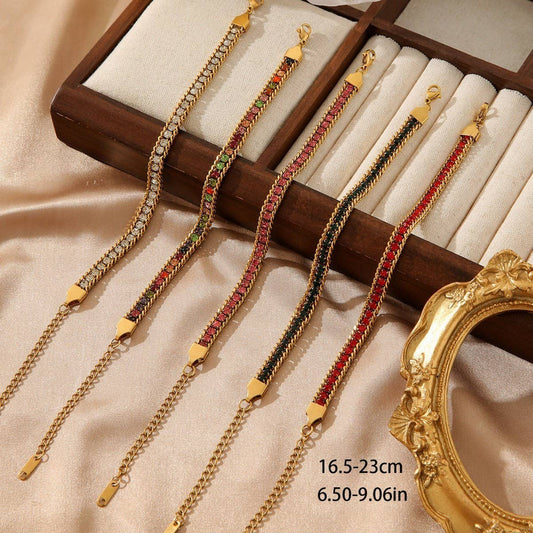 COLORFUL DIAMOND SNAKE BRACELET