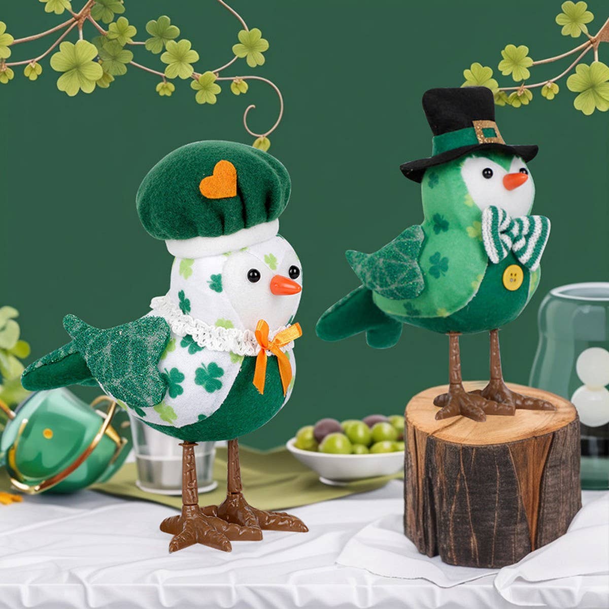 ST. PATRICK'S PARTY GLOWING LIGHT GREEN BIRD DOLL_CWMM3445