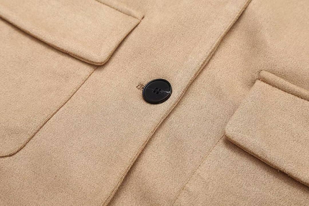 SINGLE-BREASTED LONG-SLEEVED COAT WITH POCKETS