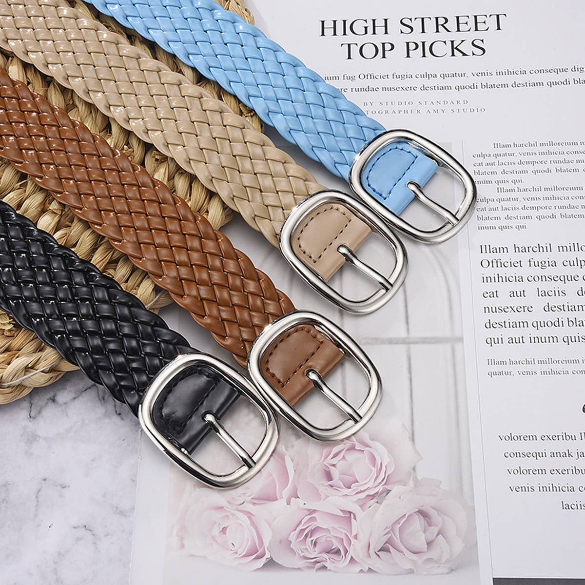 WOMEN NEW STYLE BUCKLE PU PATENT LEATHER BELT_CWABE0594