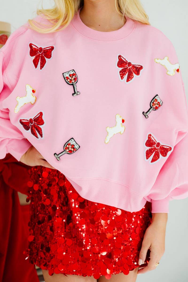 CWOSWL07755_HALLOWEEN MULTICOLOR SEQUINED CREW NECK TOP