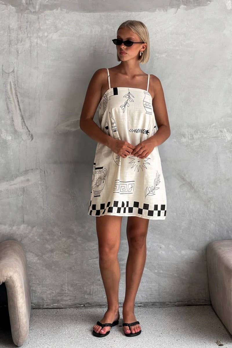 CWDSD993_PRINTED BOAT NECKLINE CASUAL MINI SLIP DRESS