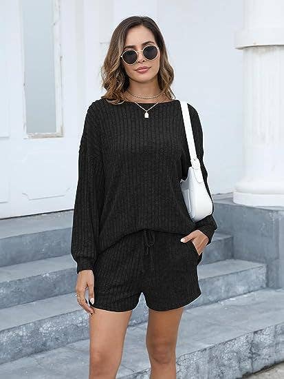 LONG-SLEEVED SHORTS LOOSE CASUAL LOUNGEWEAR SET