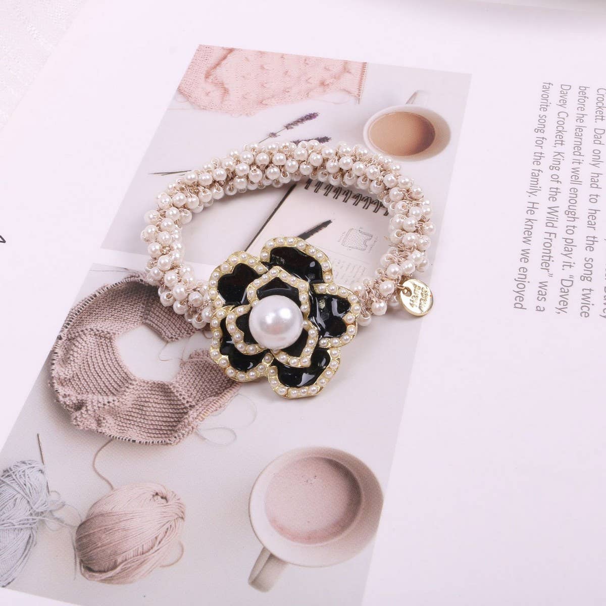 Elegant Camellia Hair Tie Luxury Ponytail Band