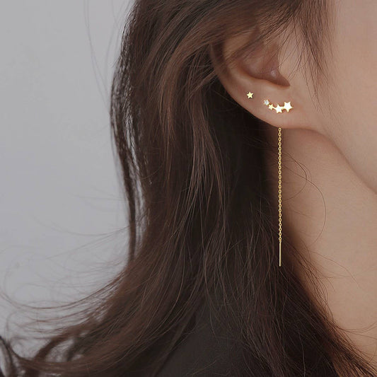 STAR SIMPLE FASHION LONG TASSEL EARRINGS_CWAJE2004