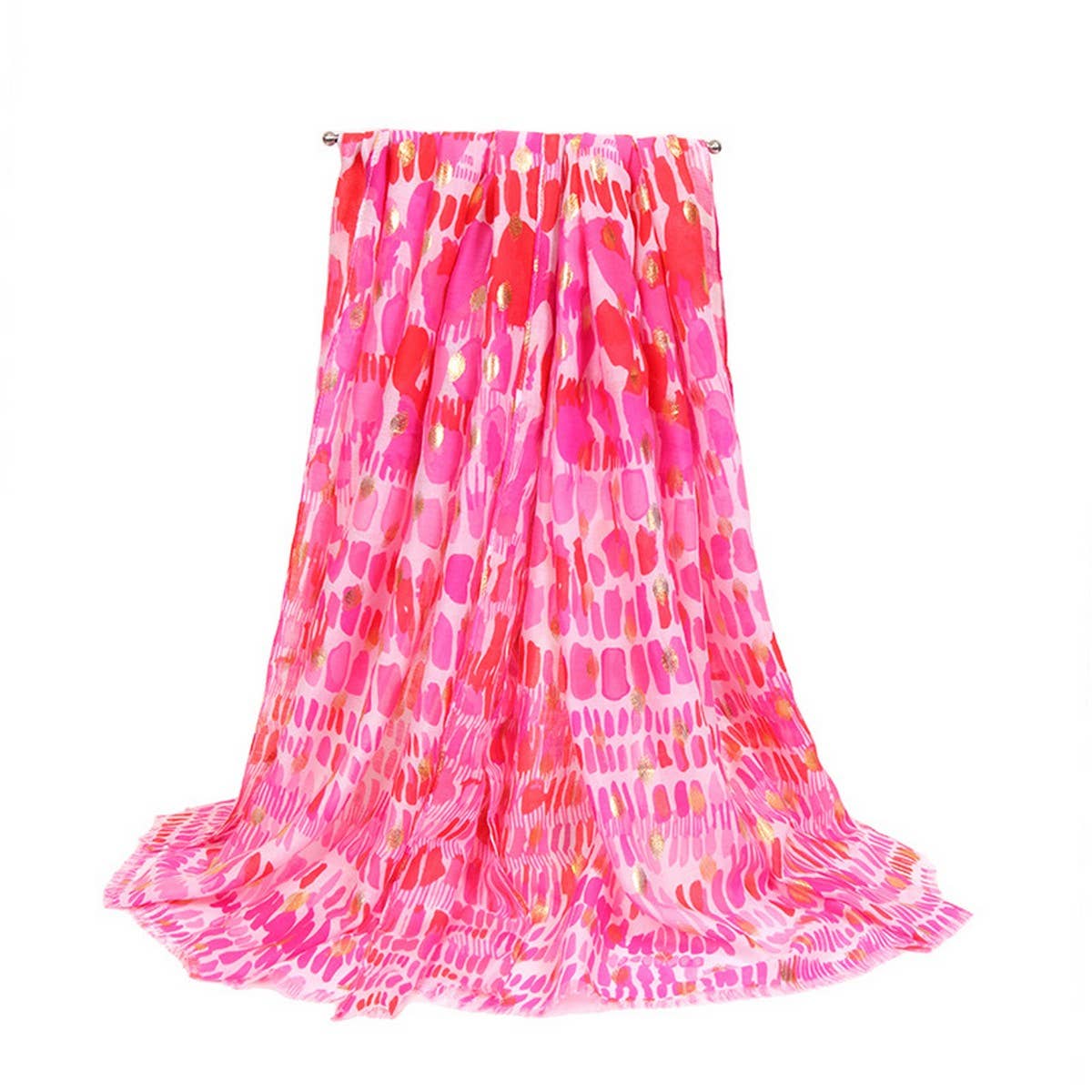 Floral Printed Satin Scarf - Elegant Beach Shawl