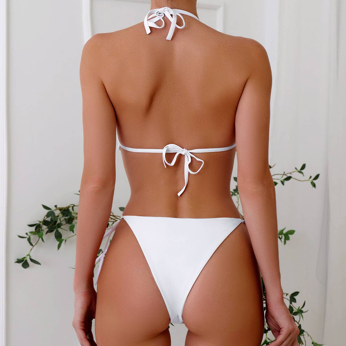 Sexy Tied Bikini Set - Lace Halter Bikini Swimsuit
