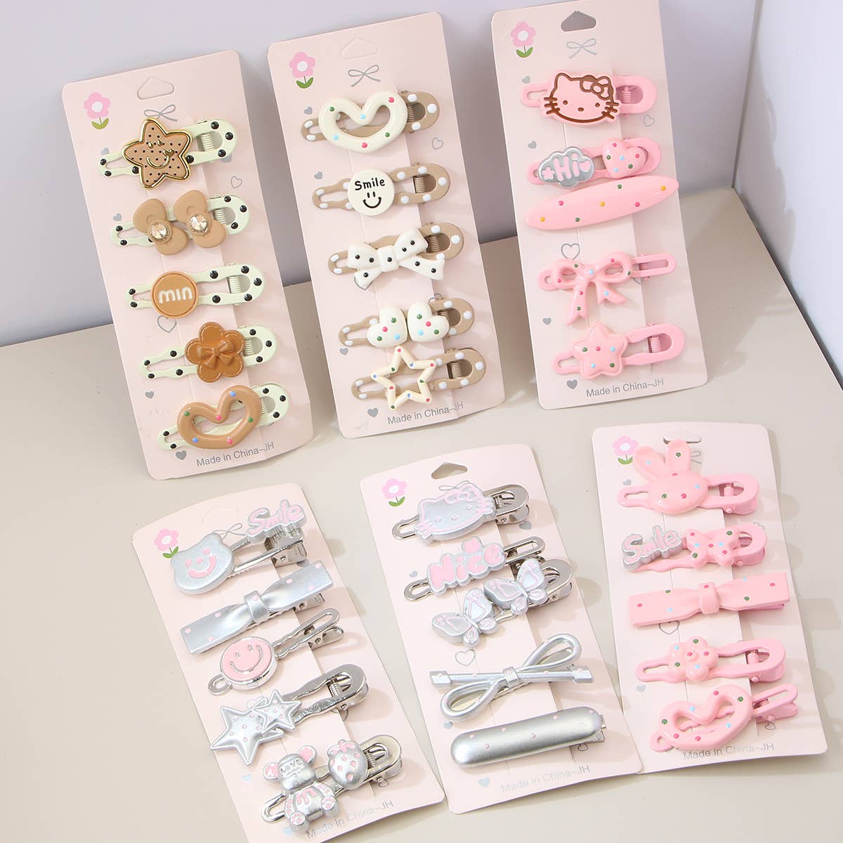 Five sets of cartoon children's hairpins