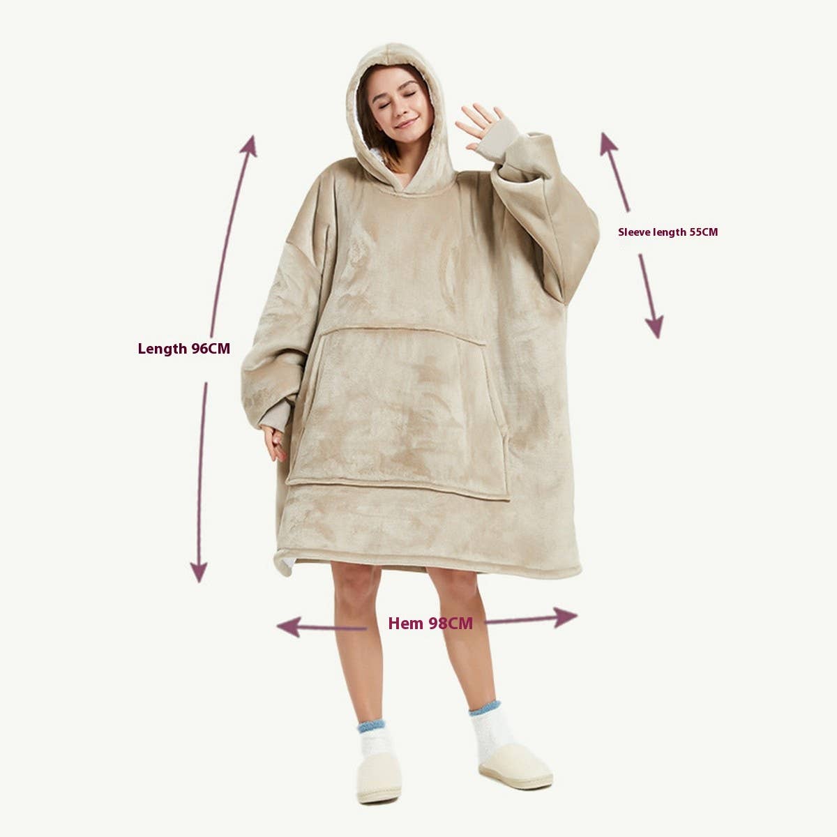 Cozy Wearable Hoodie Blanket Warm Lazy Sweatshirt