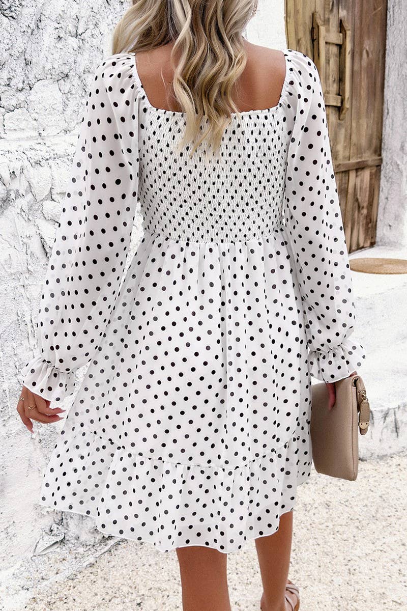 TEMPERAMENT CASUAL POLKA DOT DRESS_CWDSD2818