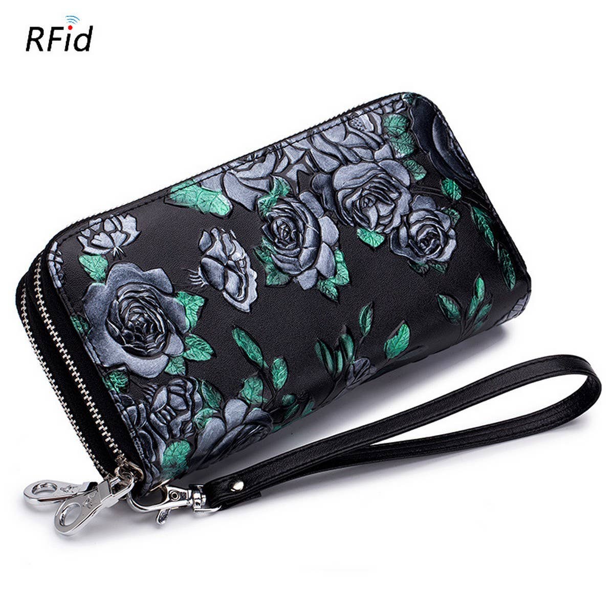 DOUBLE ZIP LARGE CAPACITY LONG LEATHER WALLET_CWAB3748