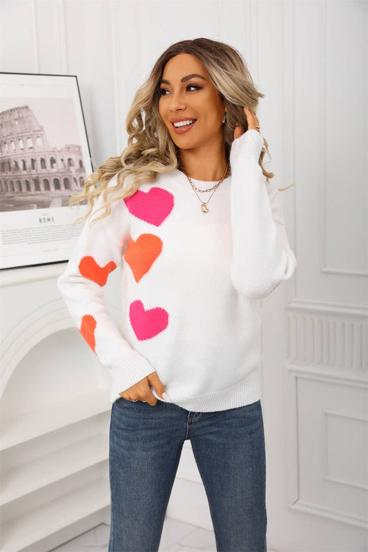 Valentine's Day jacquard round-neck sweater