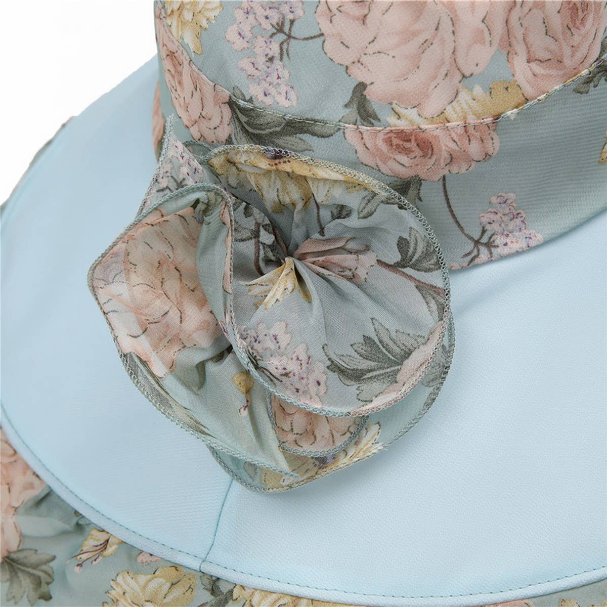 SEASIDE FLOWER BREATHABLE LARGE BRIM SUN HAT_CWAH1457