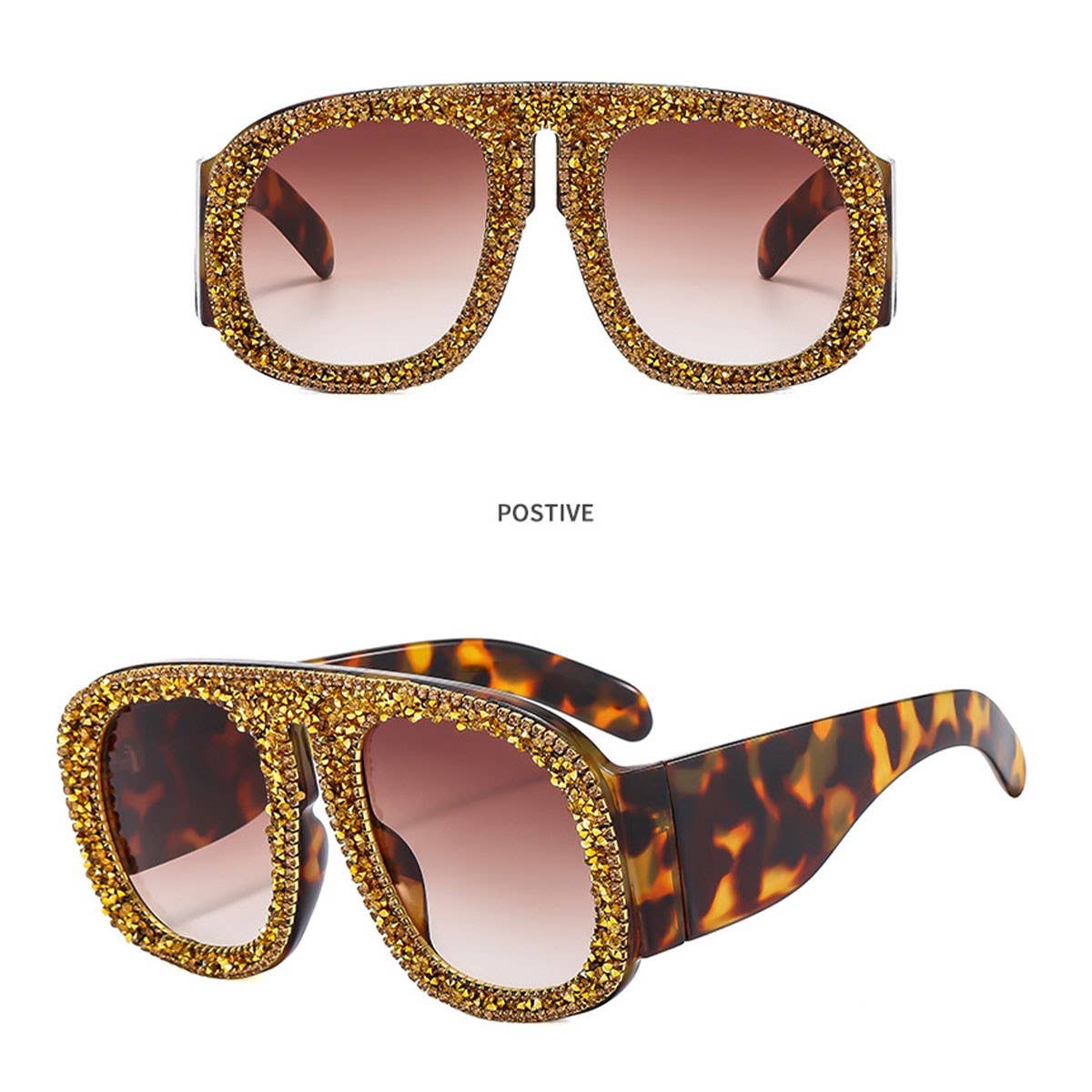 LUXURY DIAMOND-STUDDED LARGE FRAME SUNGLASSES